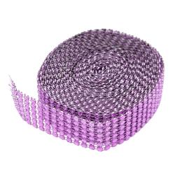 Panglica Strass 6 Randuri 3X457cm Roz
