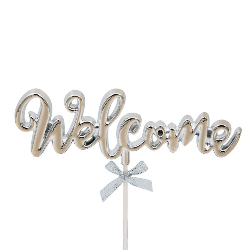 Topper Tort Welcome Argintiu 14cm