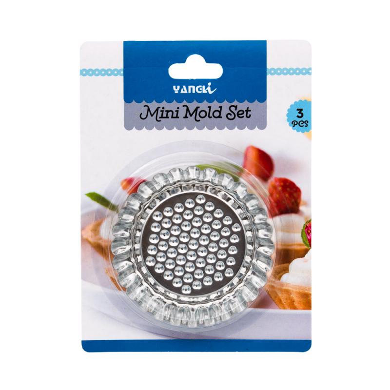Set 3 Forme Tarte Inox 9cm