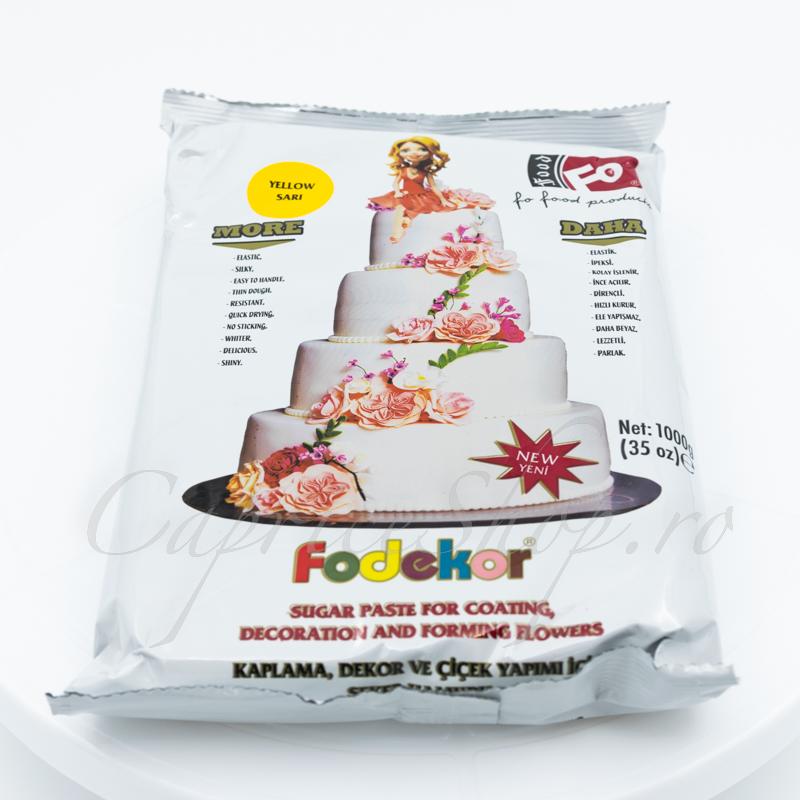 Pasta de zahar Fodekor  Galben 1kg CapriceSHOP