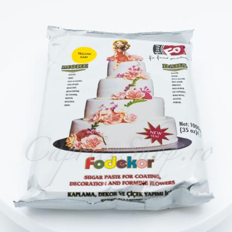 Pasta de zahar Fodekor  Galben 1kg CapriceSHOP