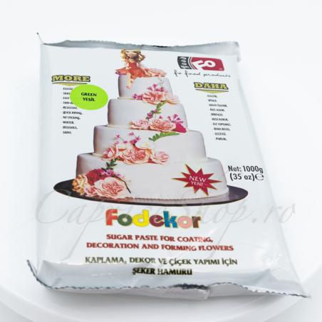 Pasta de zahar Fodekor Verde 1kg CapriceSHOP