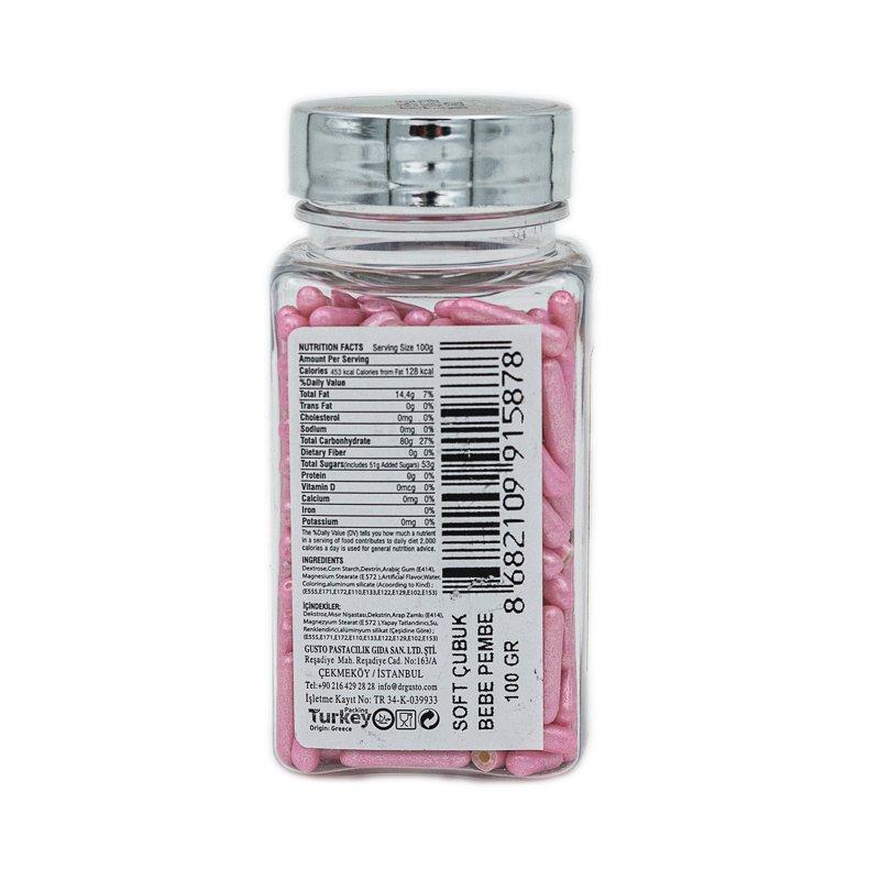 Sprinkles Dr Gusto Bastonase Roz 100g CapriceSHOP