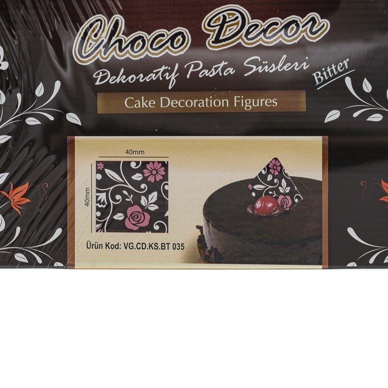 Decoratiuni Ciocolata Neagra Korinitta Patrat Trandafiri Roz CapriceSHOP