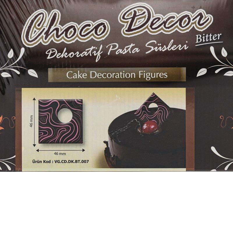 Decoratiuni Ciocolata Neagra Korinitta Patrat cu Onduleuri Roz 240buc CapriceSHOP
