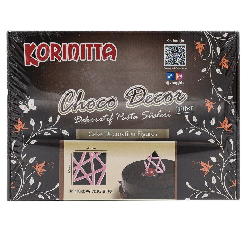 Decoratiuni Ciocolata Korinitta Patrat Negru Dungi Roz 288buc CapriceSHOP