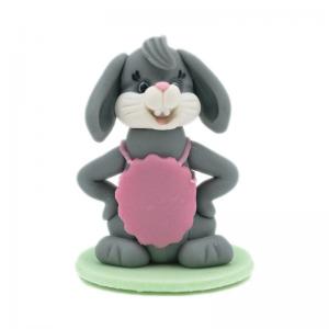 Figurina Marzipan Iepuras cu Sort Roz 50g