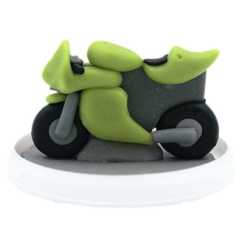 Figurina Marzipan Motocicleta Verde CapriceSHOP