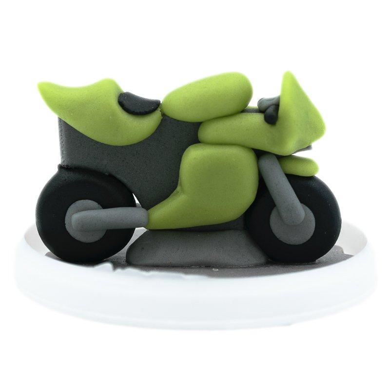 Figurina Marzipan Motocicleta Verde CapriceSHOP