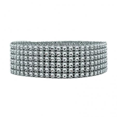 Panglica Strass 6 Randuri 3X457cm Argintiu CapriceSHOP