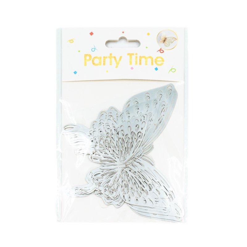 Decor Tort Party Time Fluturi Argintii 2 CapriceSHOP