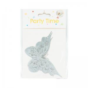 Decor Tort Party Time Fluturi Argintii 2 CapriceSHOP