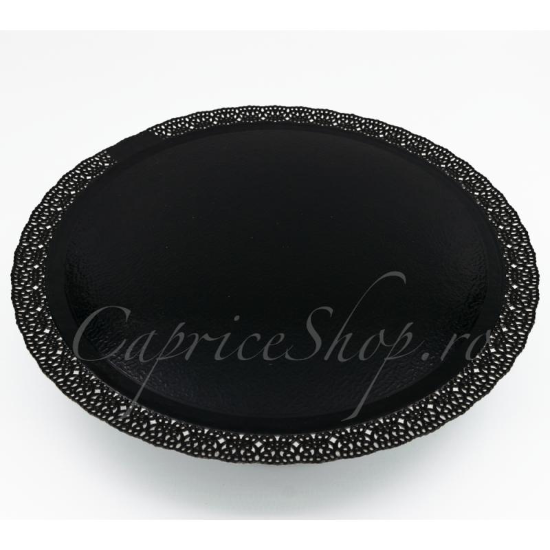 Cake Board Tort Negru cu Dantela 32cm CapriceSHOP