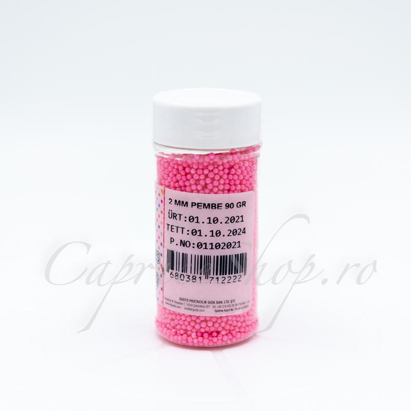 Drajeuri de Zahar Dr. Gusto Sprinkles Dragees Roz 2mm 90g CapriceSHOP