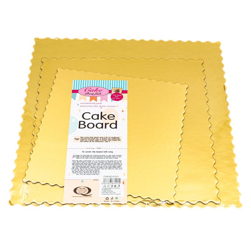 Cake Board Auriu Patrat 20-25-30cm CapriceSHOP