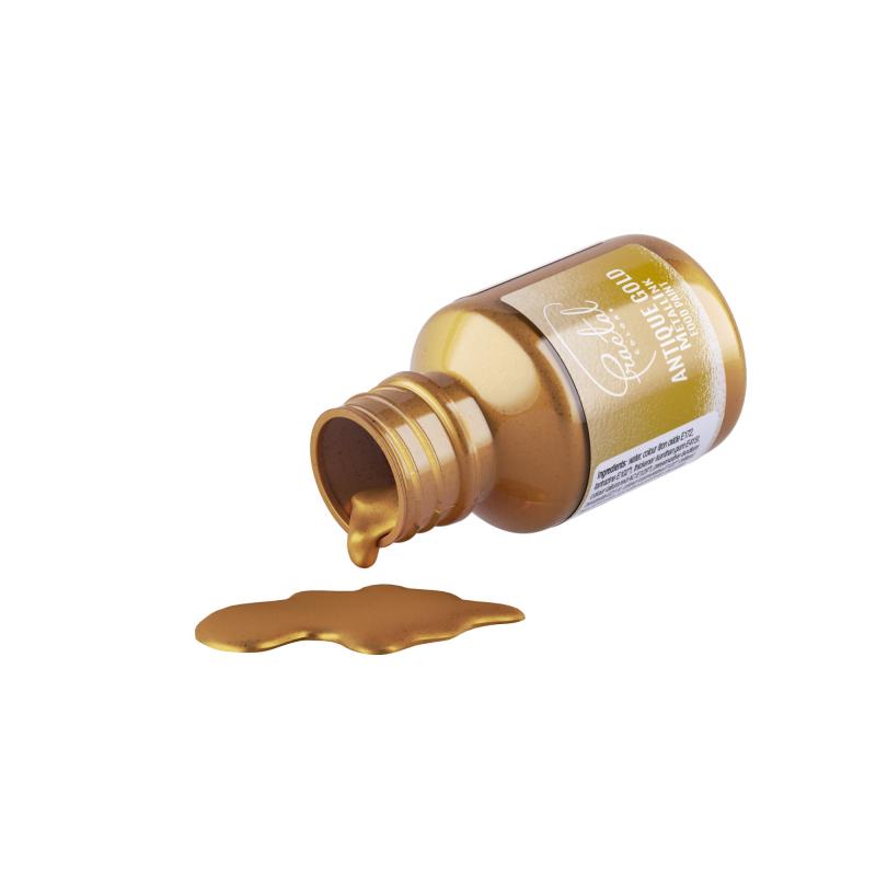 Colorant Alimentar pentru Pictura Fractal Metallink Antique Gold 30ml CapriceSHOP