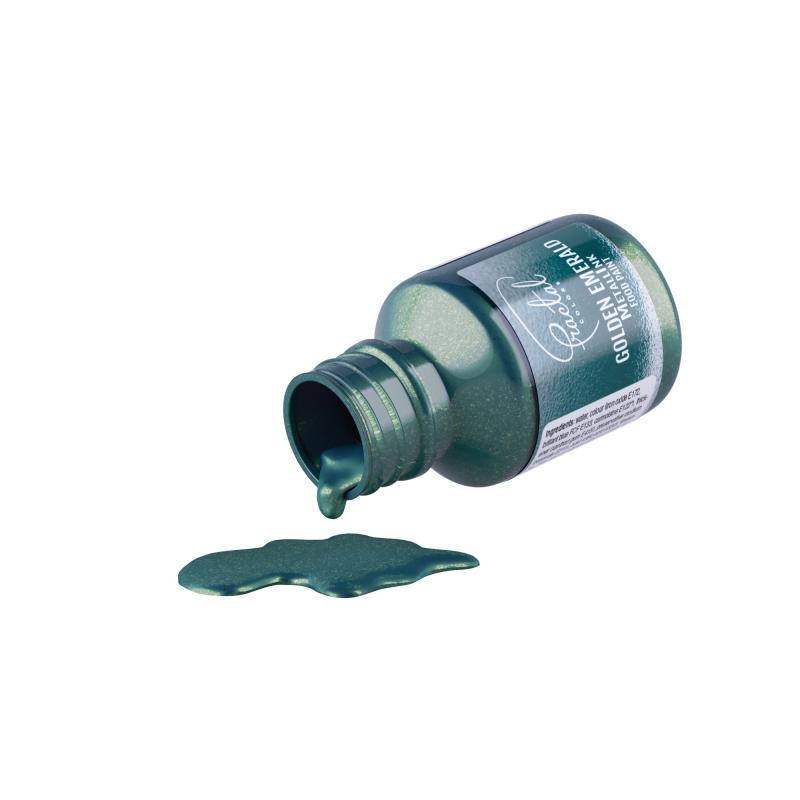 Colorant Alimentar pentru Pictura Fractal Metallink Golden Emerald 30ml CapriceSHOP