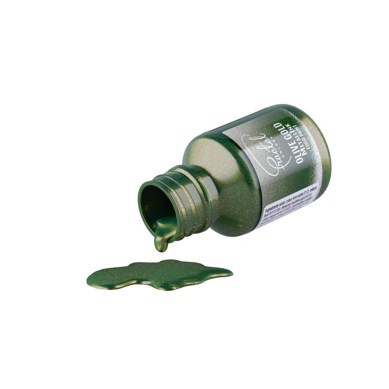 Colorant Alimentar pentru Pictura Fractal Metallink Olive Gold 30ml CapriceSHOP