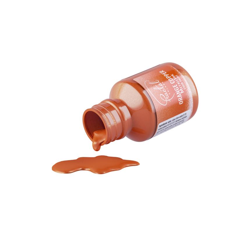 Colorant Alimentar pentru Pictura Fractal Metallink Orange Copper 30ml CapriceSHOP