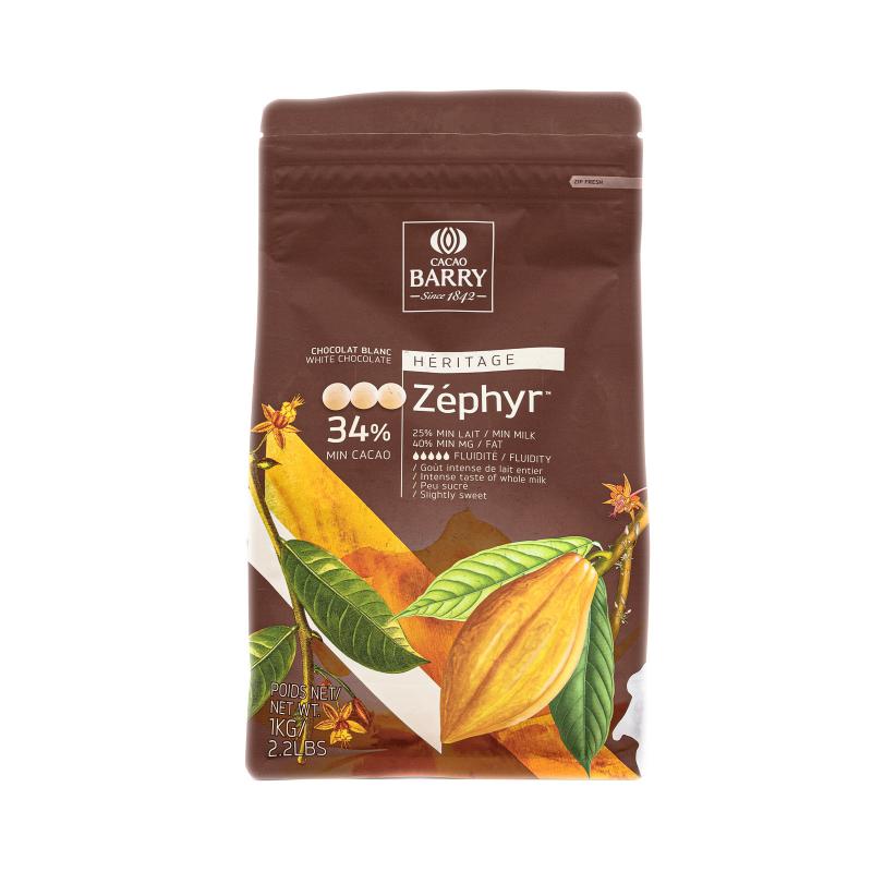 Ciocolata Zephyr Alba 34% 1kg CapriceSHOP