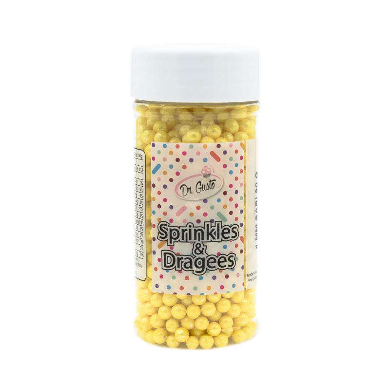 Drajeuri de Zahar Dr. Gusto Sprinkles Dragees Yellow 4mm 90g CapriceSHOP