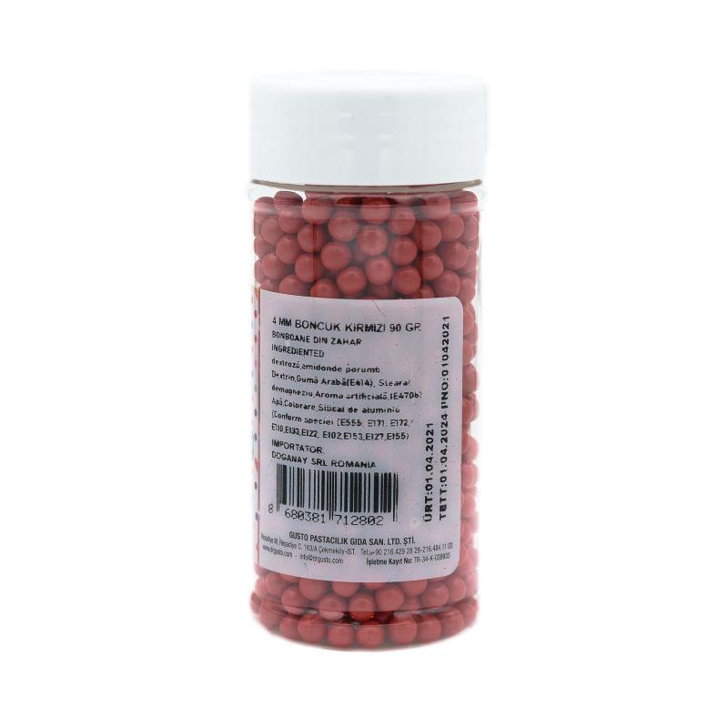 Drajeuri de Zahar Dr. Gusto Sprinkles Dragees Red 4mm 90g CapriceSHOP