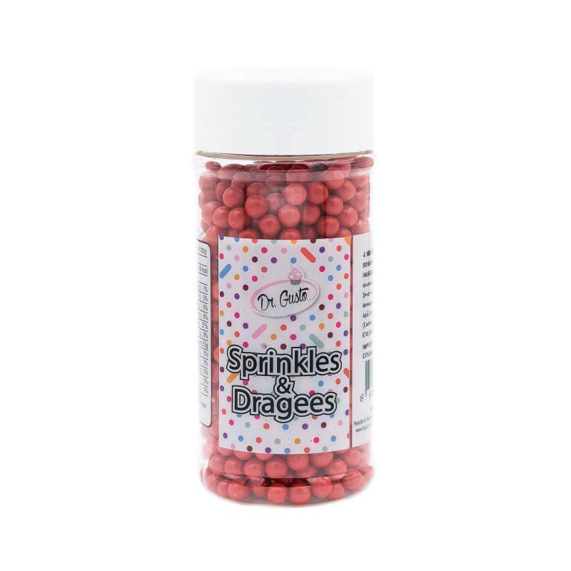 Drajeuri de Zahar Dr. Gusto Sprinkles Dragees Red 4mm 90g CapriceSHOP