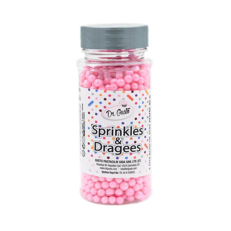 Drajeuri de Zahar Dr. Gusto Sprinkles Dragees Pink 4mm 90g CapriceSHOP