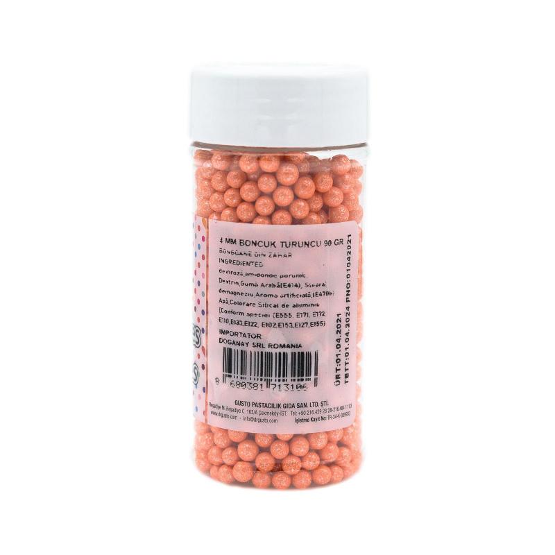 Drajeuri de Zahar Dr. Gusto Sprinkles Dragees Orange 4mm 90g CapriceSHOP