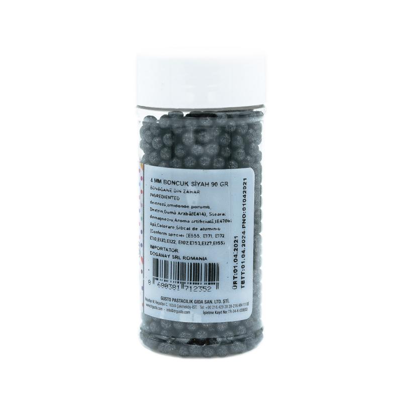 Drajeuri de Zahar Dr. Gusto Sprinkles Dragees Negru 4mm 90G CapriceSHOP