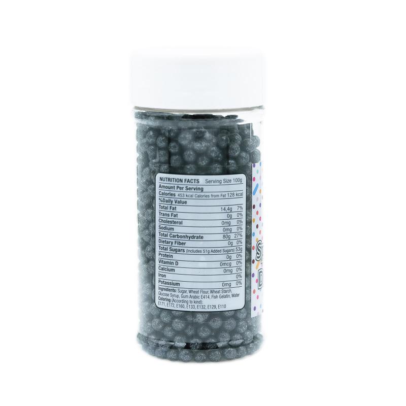 Drajeuri de Zahar Dr. Gusto Sprinkles Dragees Negru 4mm 90G CapriceSHOP