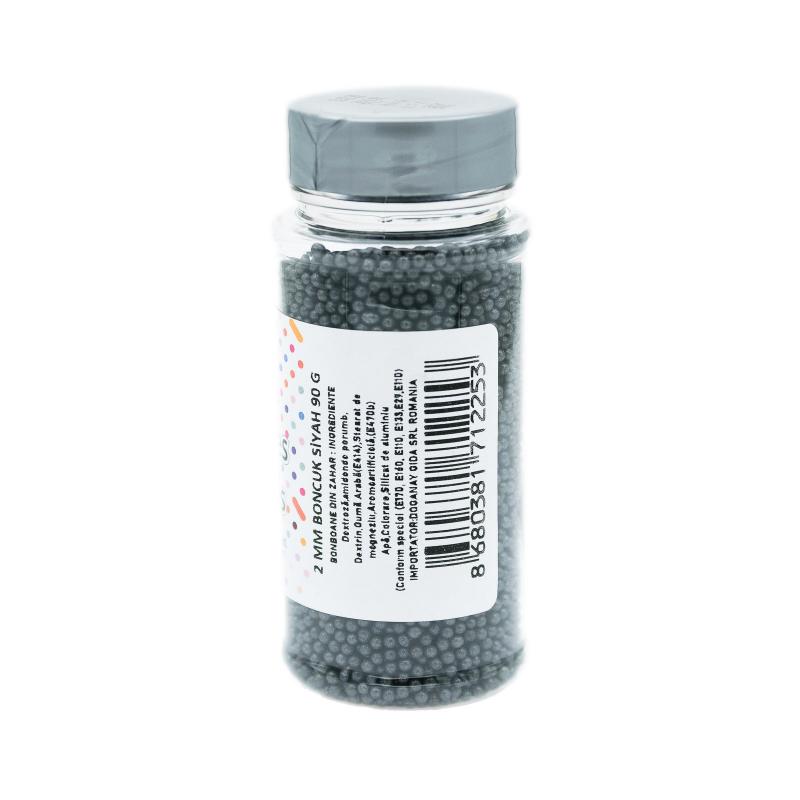 Drajeuri de Zahar Dr. Gusto Sprinkles Dragees Negru 2mm 90g CapriceSHOP