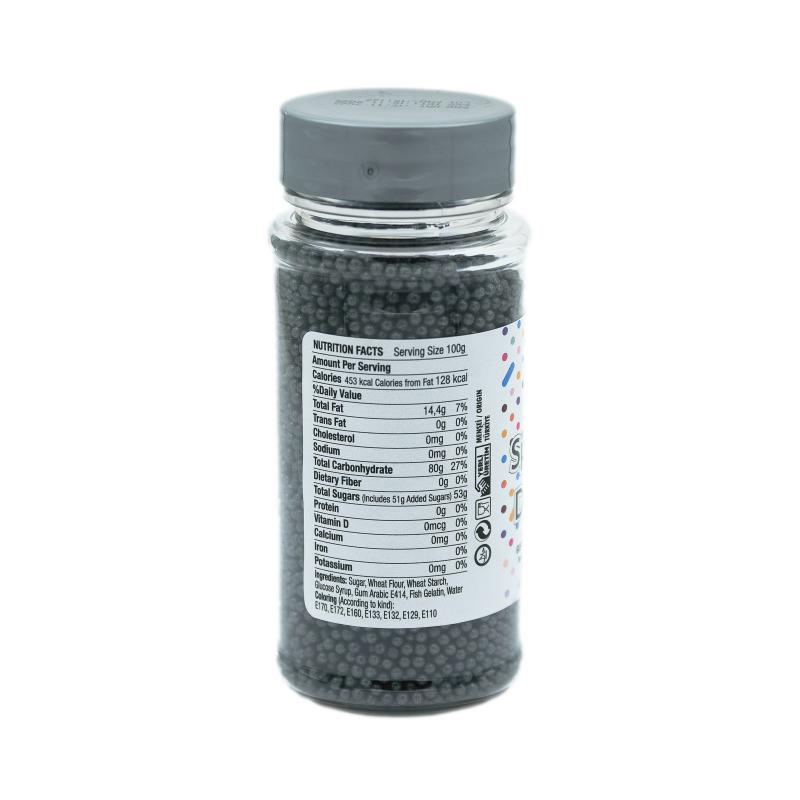 Drajeuri de Zahar Dr. Gusto Sprinkles Dragees Negru 2mm 90g CapriceSHOP