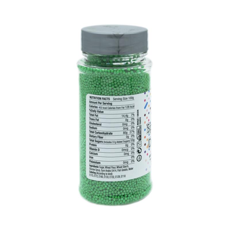 Drajeuri de Zahar Dr. Gusto Sprinkles Dragees Green 2mm 90g CapriceSHOP