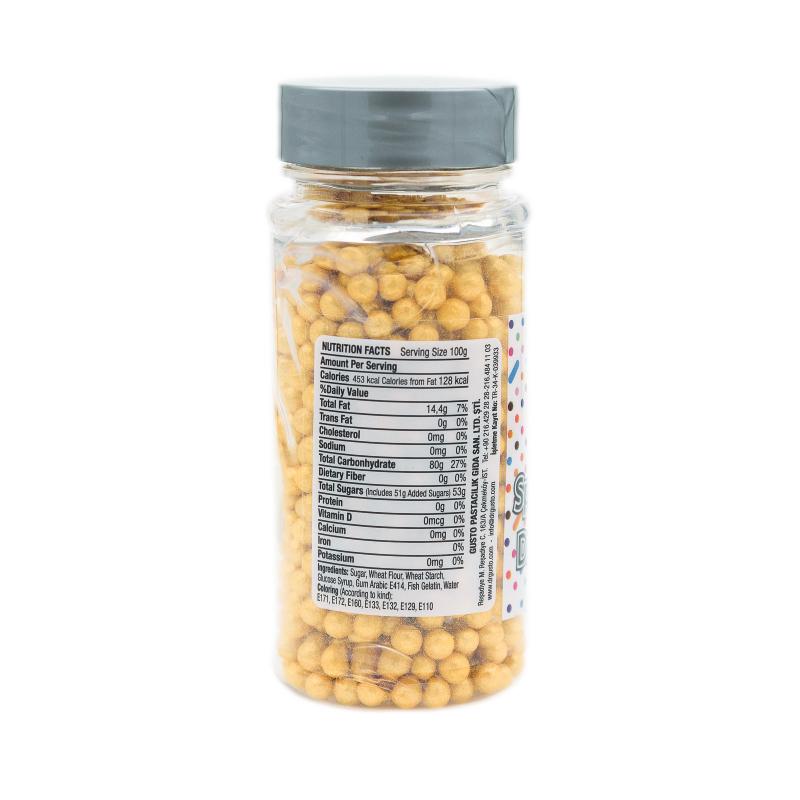 Drajeuri de Zahar Dr. Gusto Sprinkles Dragees Gold 4mm 90g CapriceSHOP