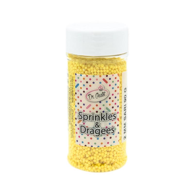 Drajeuri de Zahar Dr. Gusto Sprinkles Dragees Galben 2mm 90g CapriceSHOP