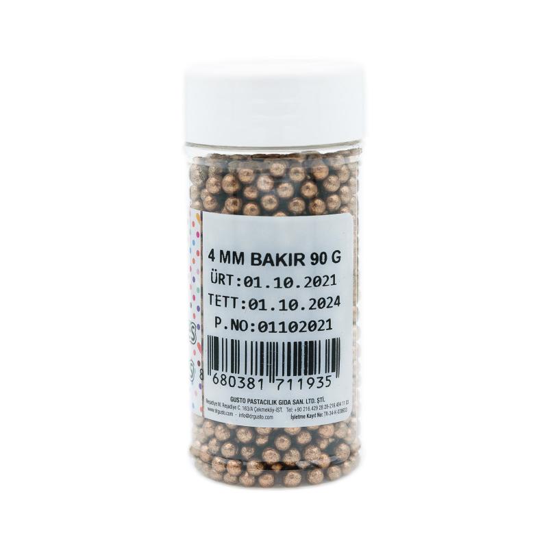 Drajeuri de Zahar Dr. Gusto Sprinkles Dragees Copper 4mm 90g CapriceSHOP