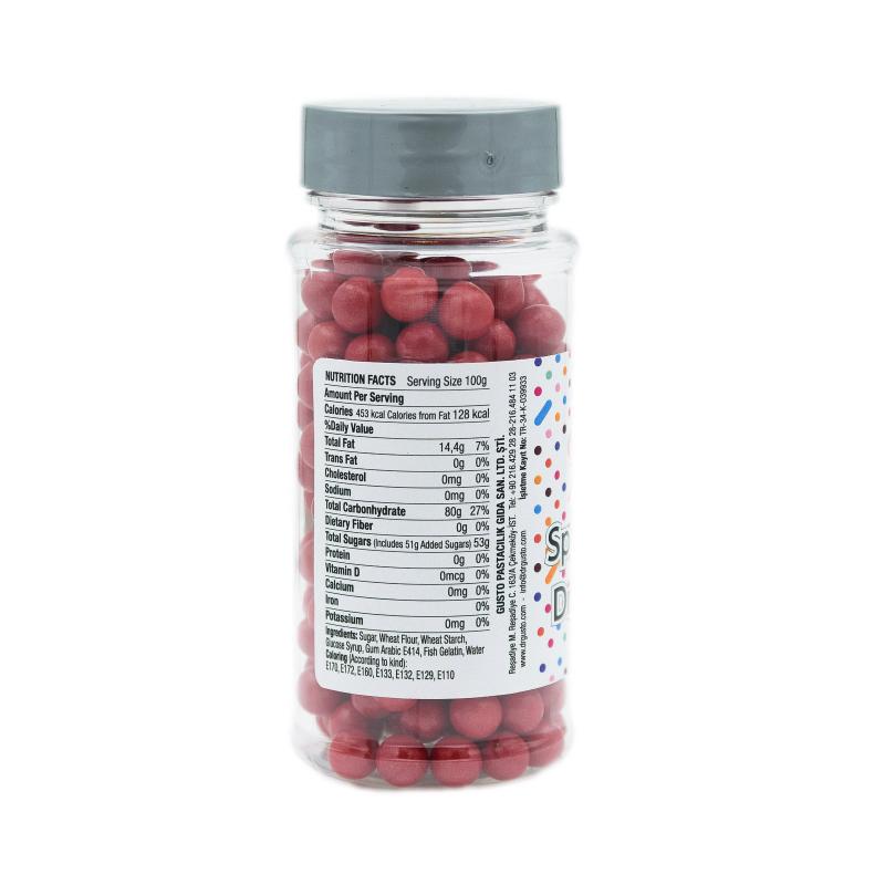 Drajeuri de Zahar Dr. Gusto Sprinkles Dragees Bordo 8mm 90g CapriceSHOP