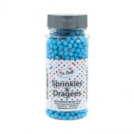 Drajeuri de Zahar Dr. Gusto Sprinkles Dragees Blue 4mm 90g CapriceSHOP