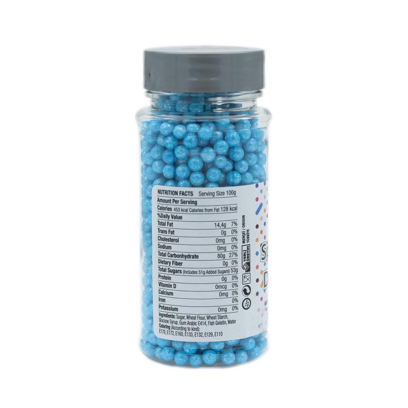 Drajeuri de Zahar Dr. Gusto Sprinkles Dragees Blue 4mm 90g CapriceSHOP