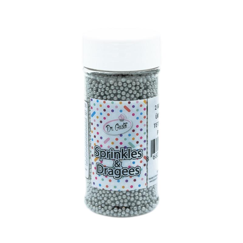 Drajeuri de Zahar Dr. Gusto Sprinkles Dragees Argintii 2mm 90g CapriceSHOP