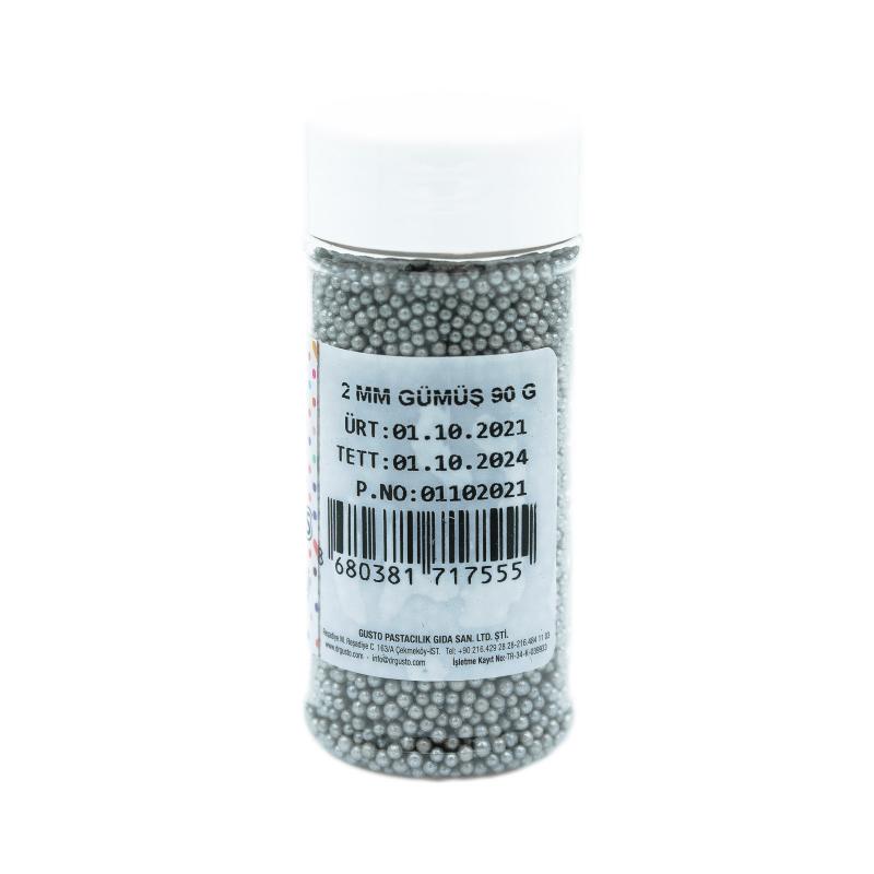 Drajeuri de Zahar Dr. Gusto Sprinkles Dragees Argintii 2mm 90g CapriceSHOP