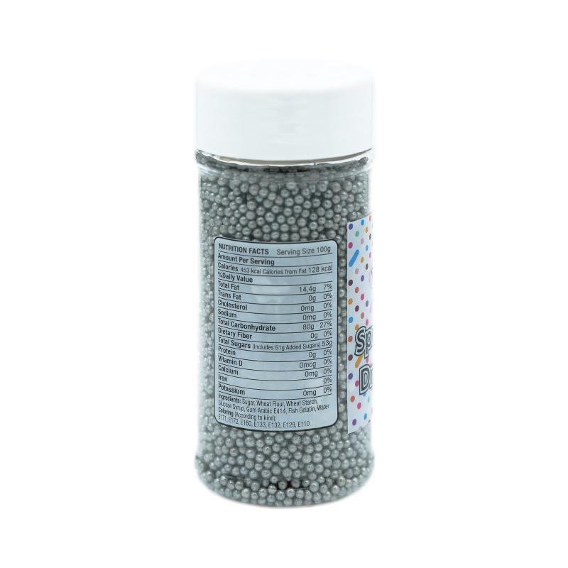 Drajeuri de Zahar Dr. Gusto Sprinkles Dragees Argintii 2mm 90g CapriceSHOP