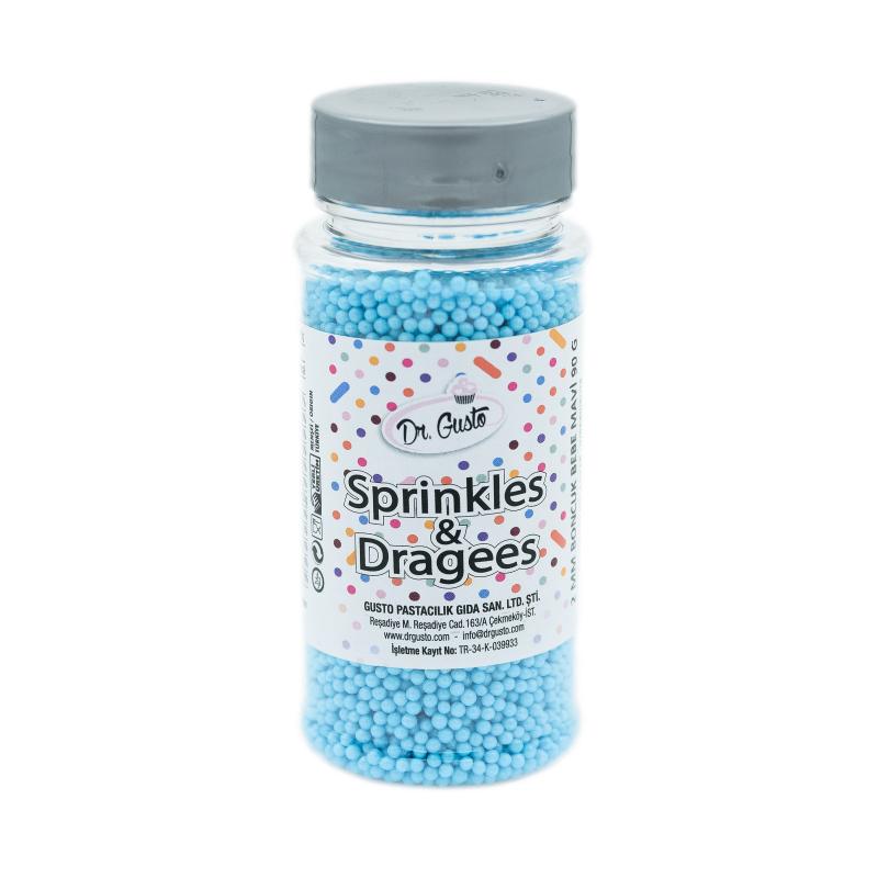 Drajeuri de Zahar Dr. Gusto Sprinkles Dragees Albastru Deschis 2mm 90g CapriceSHOP