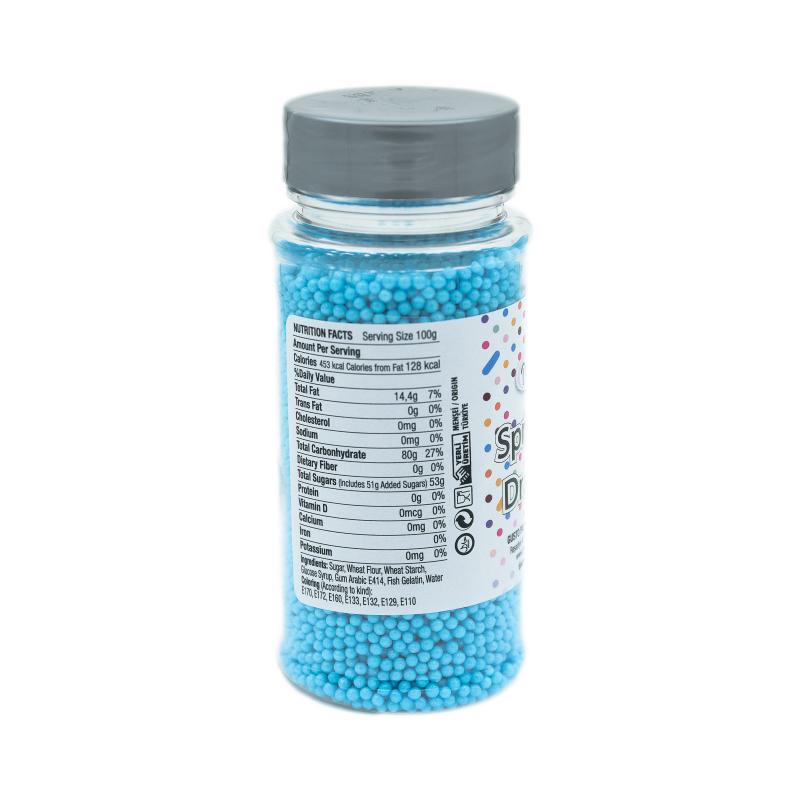 Drajeuri de Zahar Dr. Gusto Sprinkles Dragees Albastru Deschis 2mm 90g CapriceSHOP