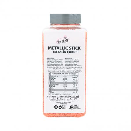 Bomboane decor Dr. Gusto Metallic Stick Portocaliu 100g CapriceSHOP