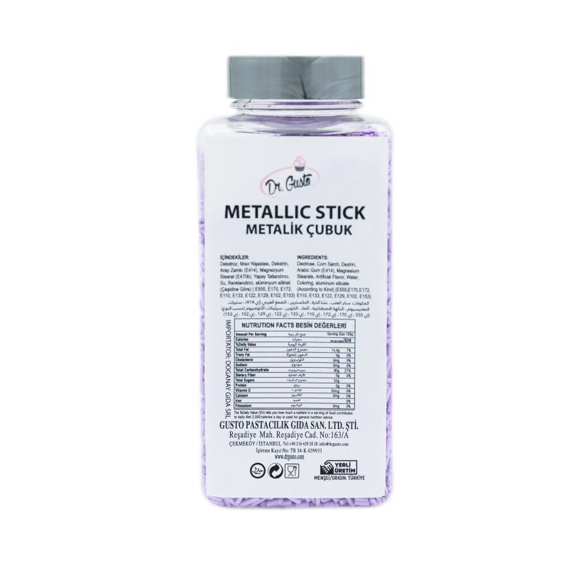 Bomboane decor Dr. Gusto Metallic Stick Mov 100g CapriceSHOP