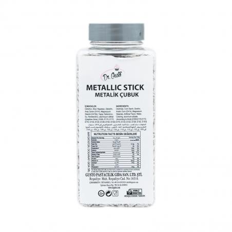 Bomboane decor Dr. Gusto Metallic Stick Argintiu 100g CapriceSHOP