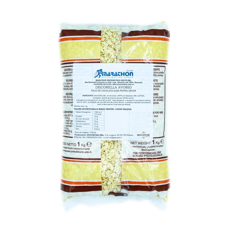 Fulgi de Ciocolata Alba Dulcistar 1kg CapriceSHOP