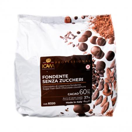 Ciocolata Fara Zahar Neagra 60% Icam 4kg CapriceSHOP